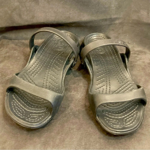 CROCS  Sz 11 Cleo 2 Straps Comfort Slip On Sandals - Picture 1 of 11